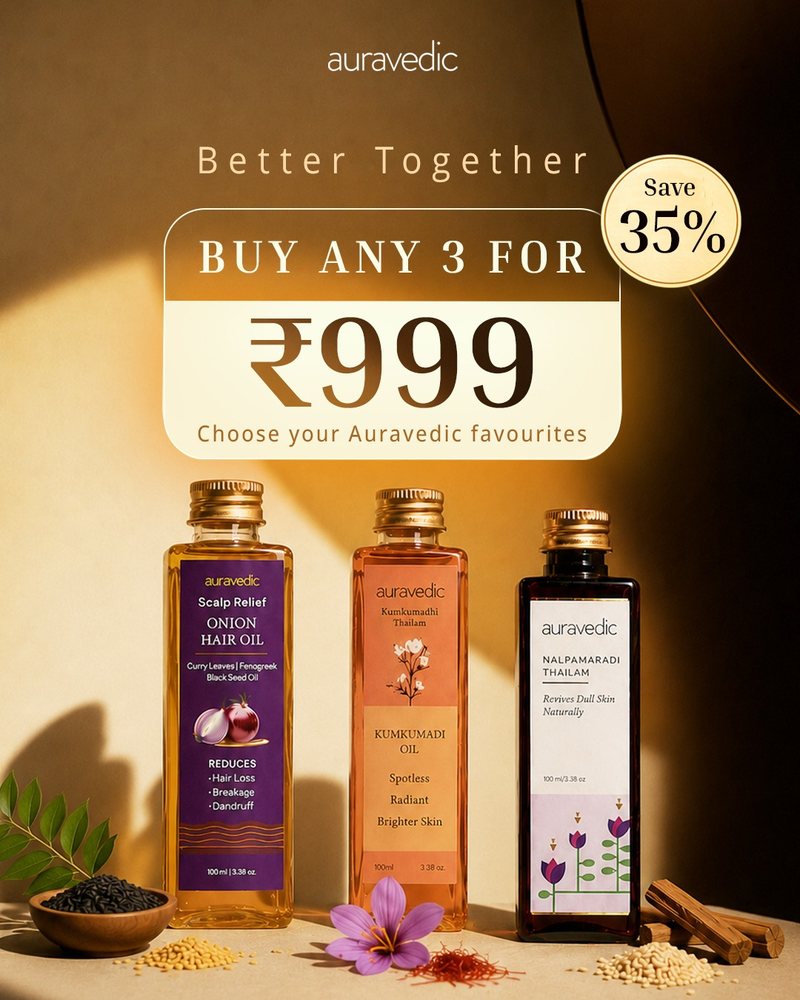 Ayurvedic skincare and haircare bundle offer ad creative by Blue Ocean Digital Media, a Mumbai creative and performance marketing agency